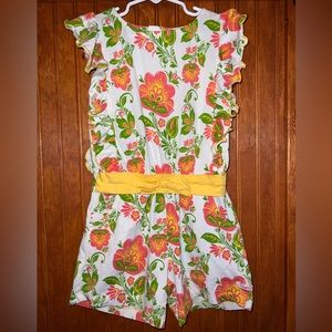 Girls Ruffle Butts Zip Short Sleeve Romper Size 6